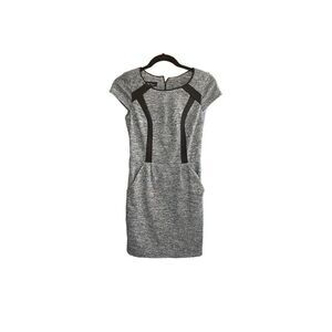 BCX women’s black and gray space styled cap sleeve dress size 1